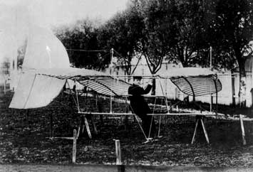 landmark in the air - John Montgomery in his first tandem-wing glider