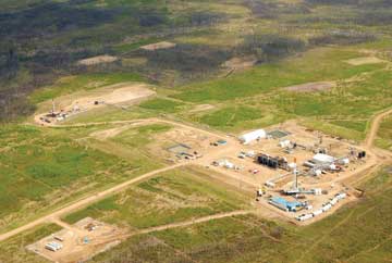 Tar on Tap - Aerial photo of Petrobank's Whitesands site