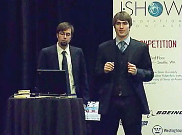 News & Notes - Gavin McIntyre (left) and Eben Bayer, founders of Ecovative Design, at last year’s IShow