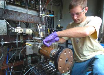 Computing - James Sisco, a doctoral student, assembles portions of an experiment
