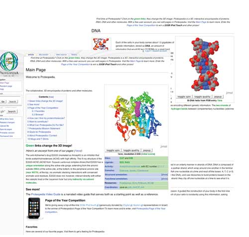 Computing - A visitor can view 3-D models at proteopedia.com