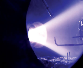To Go Beyond - A photo of the electromagnetic engine's exhaust plume