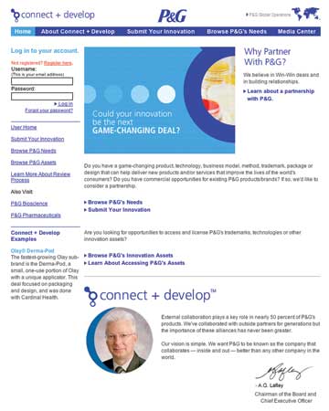 Outside Help - P&G Connect + Develop Web site