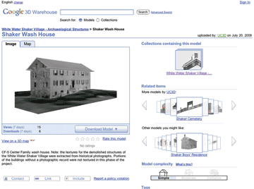 Computing - Digital models of a shaker village in Ohio
