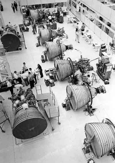Apollo Mission - J-2 engines being assembled
