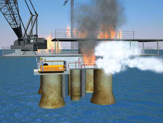 Disruption from the Virtual World – Studying burning oil in a virtual world