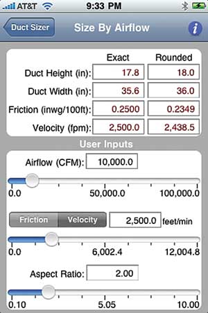 Software Exchange - Duct sizer