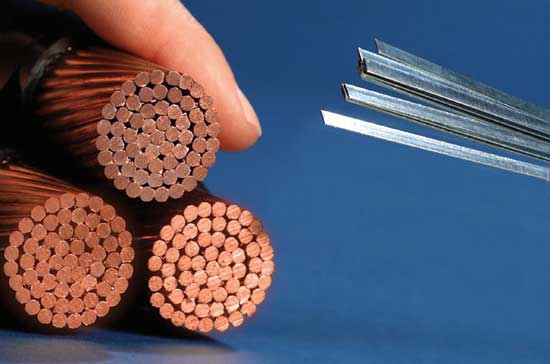 Nationalizing the Grid - Thick copper cables and slender ribbons of superconducting material
