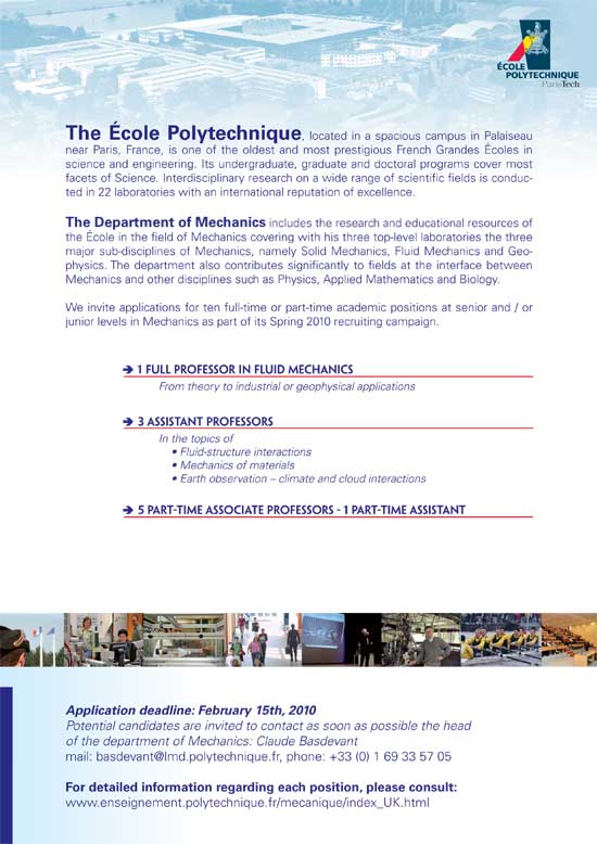 Engineering Jobs Jan. 2010 - Ecole Polytech