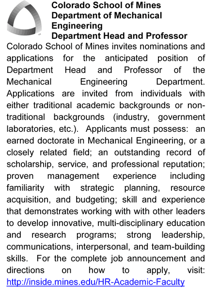 Engineering Jobs Dec. 2011 - Colorado School of Mines