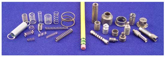 Which Spring to Choose - Examples of wire springs and machined springs
