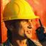 Man with Hard Hat and Walkie Talkie