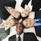 Five Business People On Floor