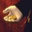 Gloved Hand Holding Pocket Watch