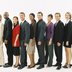 Large Group Of Professionals In A Line