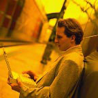 Using Laptop At Train Station