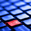 Question Mark on Blue Keyboard