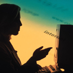 Silhouette At Computer