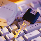 Mouse And Key On Computer Keyboard