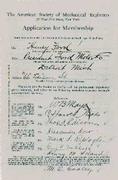 Henry Ford's Membership Application 