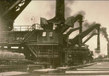 Hulett Ore Unloaders On Cleveland Waterfront Dock Side