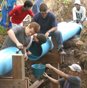 EWB Volunteers Working On Ravine