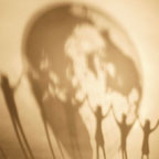 Shadow of Globe and People